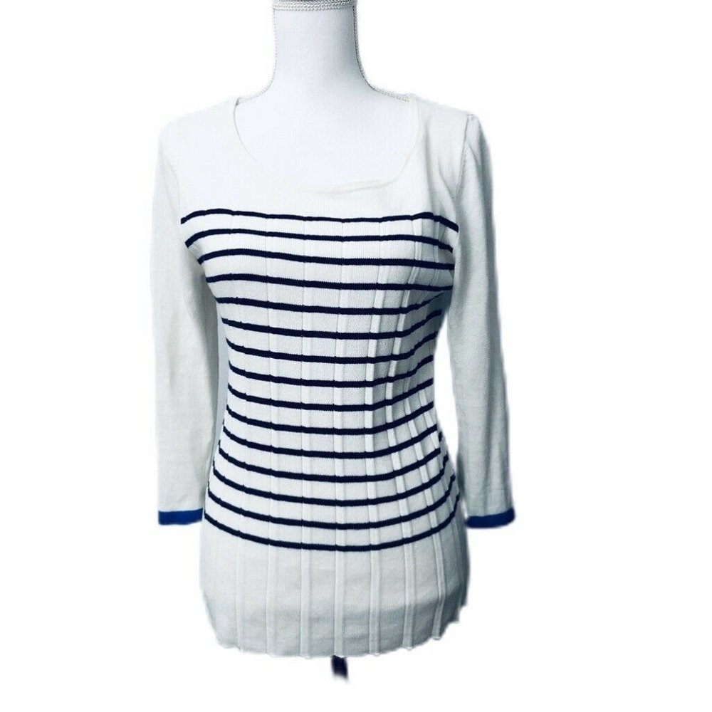 White House Black Market Striped Knit Sweater M